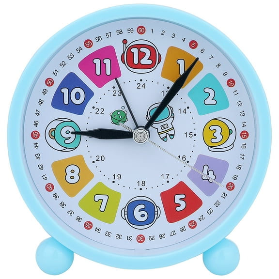 Unique Bargains Easy-to-Set Alarm Clock Blue 4.3"L x 1.6" x 4.3"H
