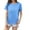 Blue, variant on yillto Womens Cotton Shirts Summer Basic Casual Loose Short Sleeve Crew Neck Tshirts Tops Clothes