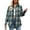 Green, variant on SHIBEVER Womens Blouse Long Sleeve Oversized Flannel Plaid Soft Button Down fashion Shirt Roll Up Plaid tops