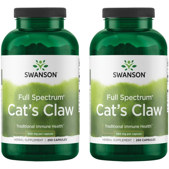 Swanson Full Spectrum Cat's Claw - Antioxidant Support - Movement & Flexibility Support 500 mg 250 Capsules (2 Pack)