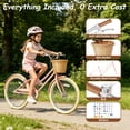 thumbnail image 6 of Korimefa 24 inch Cruiser Bike for Girls Youth and  8-16 Years Old, Kid Bicycle with Wicker Basket & Lightweight & Adjustable Seat Height & High-Carbon Steel Frame & Handbrake & Kickstand,Pink, 6 of 11