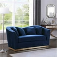thumbnail image 2 of Pemberly Row Modern / Contemporary Velvet Upholstered Loveseat in Navy, 2 of 6