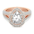 thumbnail image 4 of IGI Certified 1 Carat Pear Shape Lab Grown Diamond Engagement Ring | 14K Rose Gold | Opulenté Antique Halo Diamond Ring | FG-VS Quality Friendly Diamonds, 4 of 6