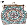 thumbnail image 2 of Buckle Coin Purse Boho Kiss-lock Fake Leather Change Pouch Clasp Closure Wallet, 2 of 10
