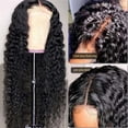 thumbnail image 2 of Deep Wave Lace Front Wigs for Black Women, Pre Plucked Human Hair 13X4 HD Transparent Lace Front Wigs 14-40 Inch Brazilian Remy Hair with Baby Hair, 2 of 7