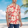 thumbnail image 3 of Kll Men'S Hawaiian Shirt Short Sleeve Button Down Beach Shirts-Beige Flowers, 3 of 7