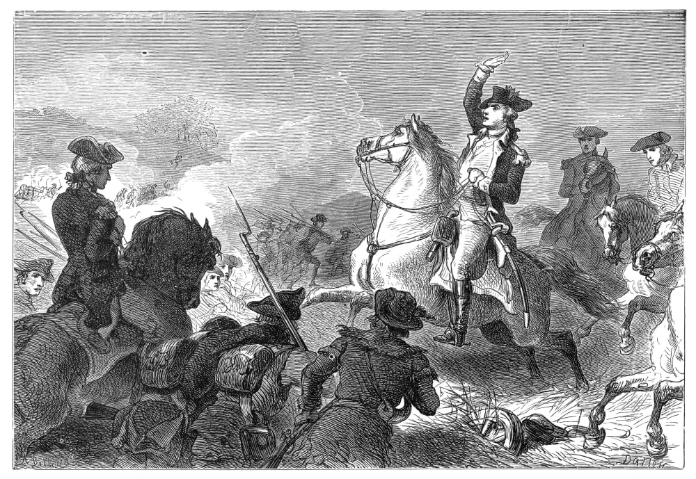 Battle Of Monmouth 1778 Ngeneral George Washington At The Battle Of
