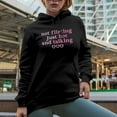 thumbnail image 2 of Not Flirting Just Hot and Talking, Pink Text Girl Quote, Sassy Girls Merch Gift, Black Hooded Sweatshirt or Hoodie, 3XL, 2 of 5