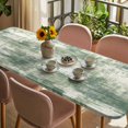 thumbnail image 3 of Sage Green Ombre Table Cloths for 8 Foot Rectangle Tables, Gradient Abstract Art Vintage Grey Patio Waterproof Elastic Fitted Tablecloths, Washable Rectangular Table Cover for Camping, 3 of 8
