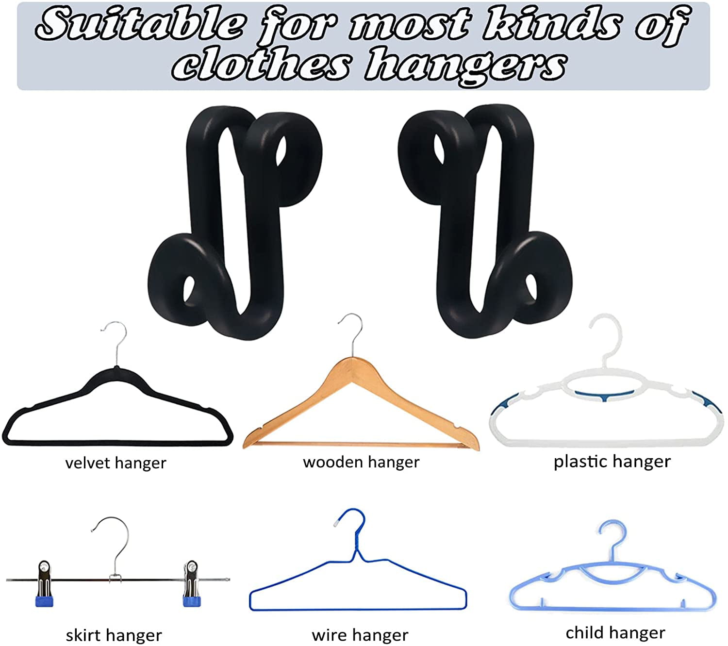 LNKOO Clothes Hanger Connector Hooks, Outfit Hangers, Velvet Hanger  Cascading Hooks, Hanger Extender Clips, Velvet Huggable Hangers Accessory,  Heavy