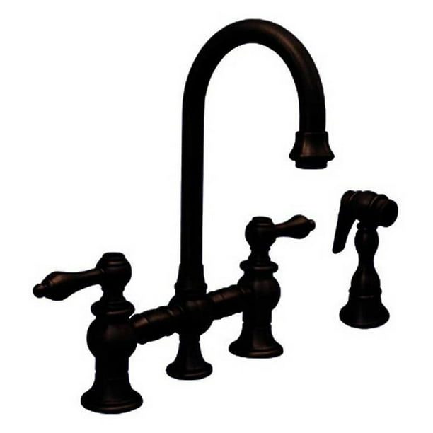 Whitehaus Vintage III WHKBLV39106 Double Handle Bar Faucet with Side