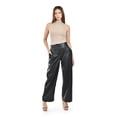thumbnail image 1 of Pantalon de vinipiel pierna ancha Roman Fashion /Juvenil, 721 (Negro) negro M, 1 of 5