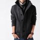 thumbnail image 5 of Suéter de cuello alto con hebilla pirata de otoño e invierno para hombre, suéter coreano grueso, cárdigan de punto de lana con aguja gruesa, 5 of 5
