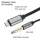 thumbnail image 3 of Cable de medios Uxcell USB C a 1/4" pulgadas de 3.3Ft negro, divisor de cable auxiliar estéreo dual tipo C para laptop, 3 of 5