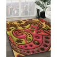 thumbnail image 3 of Ahgly Company Tapis d'Intérieur Lavables en Machine Rectangle Transitionnel Safran Rouge, 2' x 3', 3 of 7