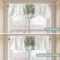 thumbnail image 3 of Tie Up Valance for Windows Sage Green Eucalyptus Leaves Curtains Valances Rod Pocket Valance Window Treatments Floral Bottle Stripes Balloon Curtains for Kitchen Living Room Bedroom 42x12 Inch, 3 of 9