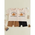 thumbnail image 3 of BemeyourBBs Western Baby Boy Summer Clothes Toddler Baby Boys Cowboy Outfit It's Alright To Be Little Bitty Letters Short Sleeve Cowgirl Hat Print T-Shirt Shorts Set Toddler Baby Boys Summer Outfit, 3 of 9