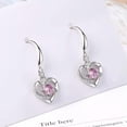 thumbnail image 4 of K-KED Crystal Heart Hook Earrings 925 Sterling Silver Earrings Women Jewelry-Pink, 4 of 9