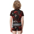 thumbnail image 3 of Rod Wave Boys Two Piece Swimsuit Kids Swimwear Set Short Sleeve Bathing Suit Trunks And Shirt, 3 of 7