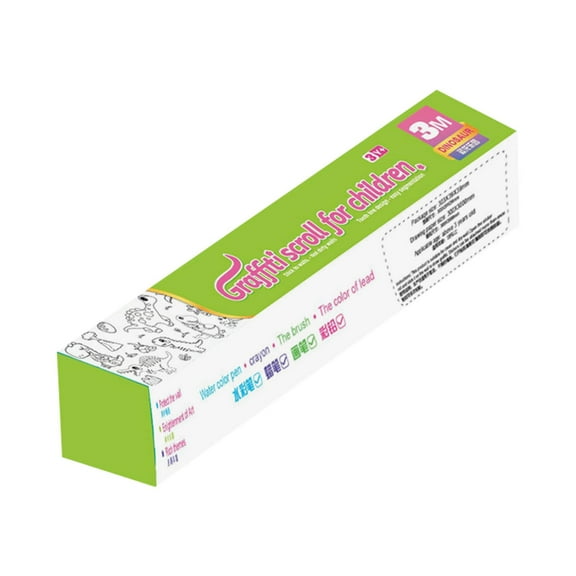 Large Dinosaur Drawing Paper Roll – 11.8x118 Inch Coloring Sheets for Kids, Art Supplies for DIY Painting & Creative Projects Ages 6 ,Light Green