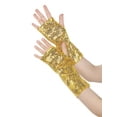 thumbnail image 4 of INSPIRE CHIC Women's Sparkle Sequin Arm Warmers Wrist Cover Fingerless Gloves Arm Sleeve for Disco Party Gold, 4 of 6
