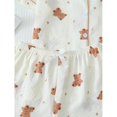 thumbnail image 6 of Apricot Teddy Bear Print Pajama Set: Short Sleeve Button-Up Top & Shorts, 6 of 7