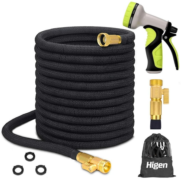 Higen 100ft Upgraded Expandable Garden Hose Set, Extra Strength Fabric