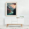 thumbnail image 3 of Serene Mountain River Valley - Painting Mountain Landscape Nature Autumn Scenic Wilderness Unframed Wall Art Print 36 x 48 inches, 3 of 4