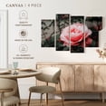 thumbnail image 4 of Elephant Stock Pink Rose Wall Art - Horizontal Multi Panel Canvas - Living Room Wall Decor - Floral And Botanical Multi Panel - Gray And Pink Decor - 52" x 32", 4 of 4