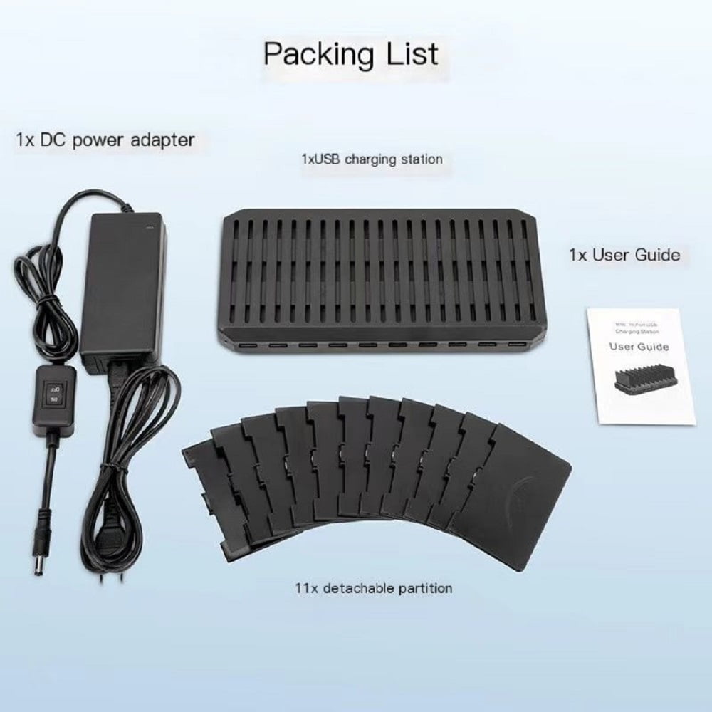 Tancola 60W 10port Charging Station Device Organizer Charging Dock Compatiable  for iPhone, Android, iPad,Tablets & More
