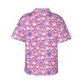 thumbnail image 3 of Balery Skull Blue Flower Print Men's Hawaiian Shirts Short Sleeve Beach Shirt Relaxed Fit Vacation Button Down Shirts-X-Large, 3 of 9