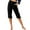 Black, variant on Puliio Womens Pants Mid-Riseb Utton Capri Pants With Pockets Daily Wear Spring Summer Activities Stylish Relaxed Fit Trousers