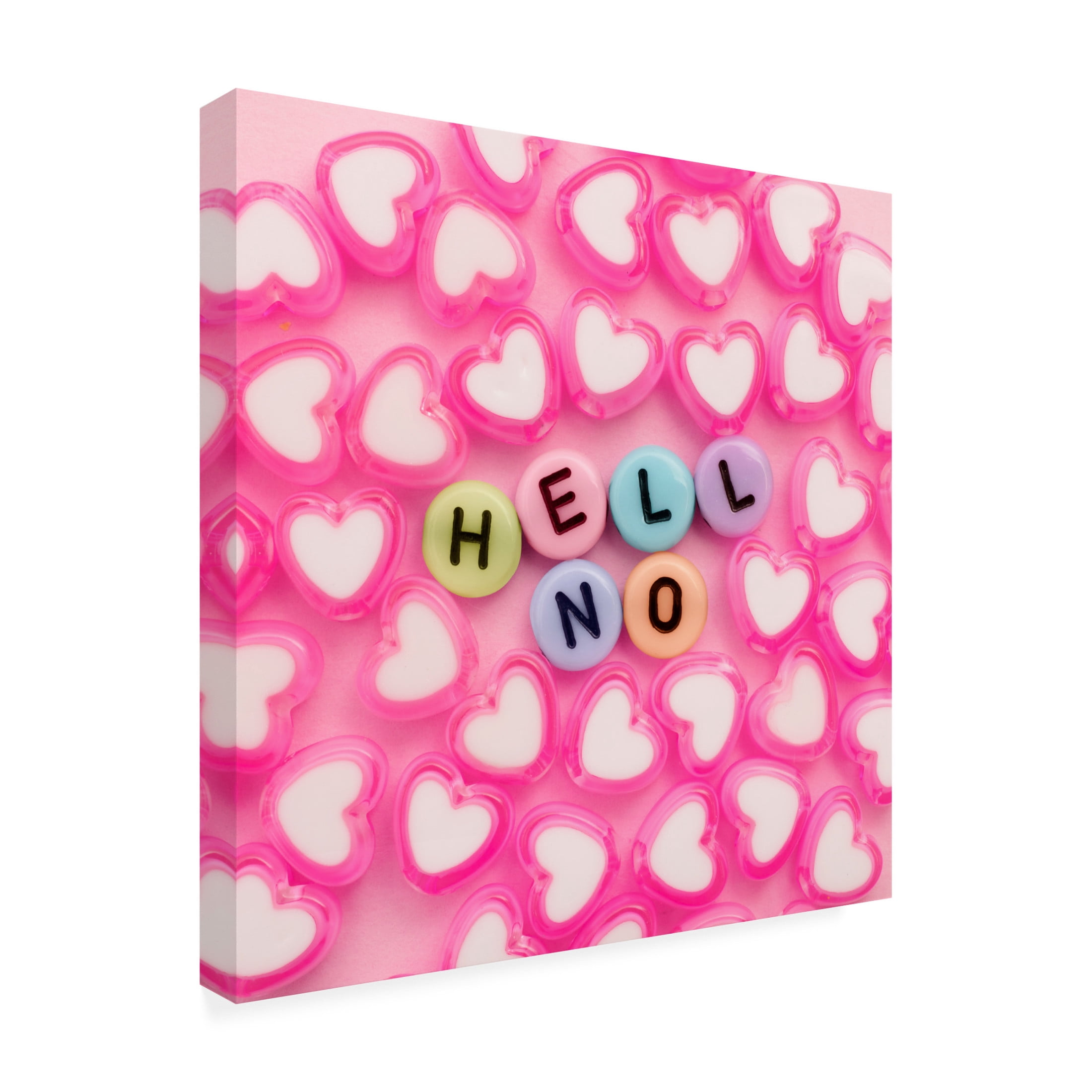 Canvas Wall Art - Julia Ramiro 'Hell No' Wall Art for Living Room, Bedroom, or Office Décor by Trademark Fine Art - 14 x 14 Inches