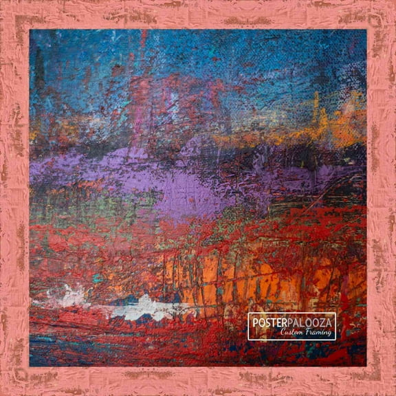 16x16 Shabby Chic Pink Picture Frame - UV Acrylic, Foam Board Backing, Hanging Hardware