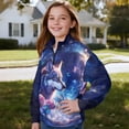 thumbnail image 3 of Uorisanigo Girls Half Zip Sweatshirt Fall Trendy Long Sleeve Pullover Crop Tops Comfortable Galaxy Floral Wolf Quarter Zipper Hoodies Athletic Shirts Top Hoodies Winter Clothes, 3 of 7