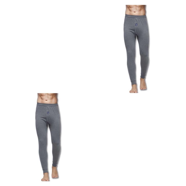 Guardurnaity Ropa interior térmica para hombre, pantalones de algodón, suaves, cómodos, para invierno, mallas de longitud completa, ropa interior Gris oscuro METRO 2piezas