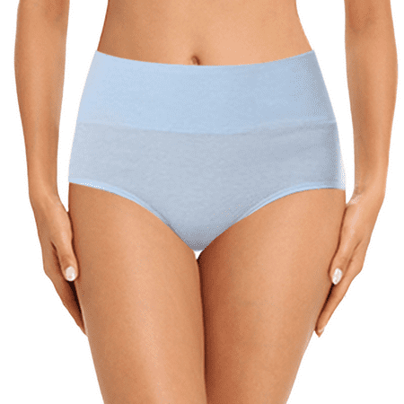 Fulorrnie Underwear for Women Plus Size Period Leakproof Seamless Panty Elastic Waist Stretchable Panties  Blue  L