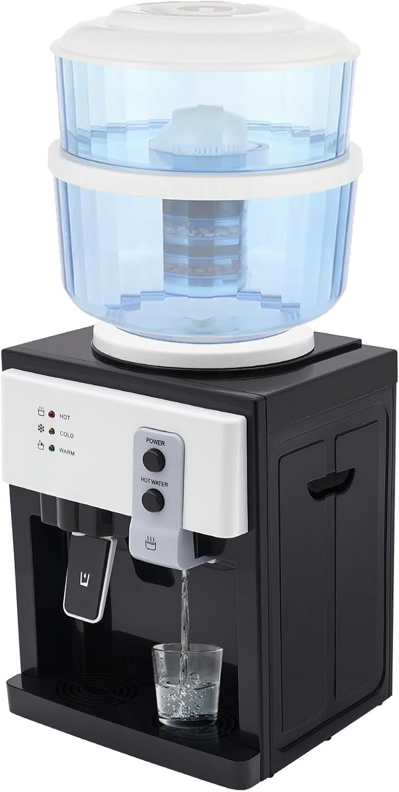 Miumaeov Top Loading Water Cooler Dispenser Desktop Electric Hot Cold Water Dispenser
