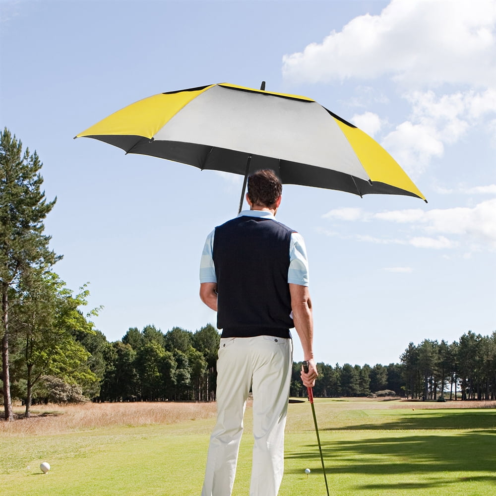 Football Stripes Gold And Black Sun&Rain Automatic Umbrella Windproof Travel UV 