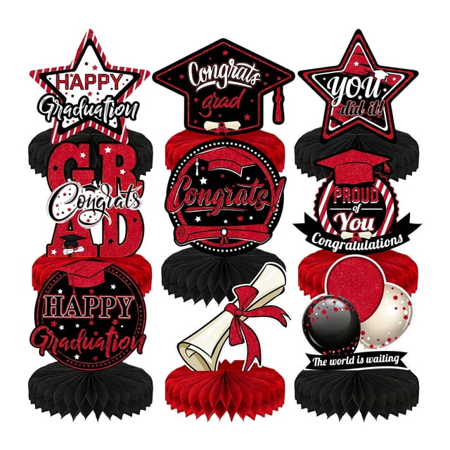 Kjfeif 9 Pieces Set Graduation Centerpieces for Tables 2026, Graduation Decor Class of 2026, Graduation Party Centerpiece Table Decorations, Graduation Party Decor 2026, Graduation Party Supplies