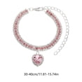 thumbnail image 3 of Aoznliie Dog Rhinestone Cat Collar, Adjustable Bling Crystal Pet Necklace with Heart Pendant for Small Medium Pets Party Wedding, 7.9-11.8 Inches, 3 of 6