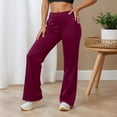 thumbnail image 2 of Bibifish Womens Pants Oversized High Waist Elastic Waist Trousers Wide Leg Casual Sports Wear Long Leg Solid Color Stretch Sweatpants, 2 of 5