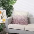 thumbnail image 6 of REGALWOVEN Fuzzy Throw Pillow Covers Soft Warm Faux Fur Square Velvet Gradient Decorative Pillowcase Pink 18' x 18', 6 of 6