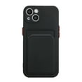 thumbnail image 2 of Allytech Case Compatible with iPhone 13, [Card Holder] [Soft TPU] [Ultra Slim & Lightweight] Shockproof Anti-Fingerprint Case for iPhone 13 - Black, 2 of 7
