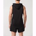 thumbnail image 2 of SWSMCLT Men's Soft Tank Top Running Light Workout Hoodies Vest Sleeveless Basic Hooded Loose Slim Fit Summer Black Medium, 2 of 4