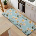 thumbnail image 5 of Lightblue Daisy Flower Yellow Centers Pattern Kitchen Rug Mat,Kitchen Runner Rugs Non Skid Washable,Decorative Kitchen Floor Mats for Kitchen,Sink,Laundry,17"x47.2", 5 of 7