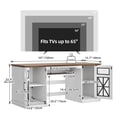 thumbnail image 5 of Dextrus Farmhouse TV Stand for TVs up to 65'' w/Glass Doors, Highboy Entertainment Center Cabinet, White, 5 of 8