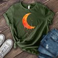 thumbnail image 2 of Pompotops Mode Femmes T-Shirt Imprimé Lune Col Rond Manches Courtes Décontracté, 2 of 3