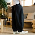 thumbnail image 4 of JTieacloth Mens Big and Tall Pants Mens Casual Patchwork Plus Size Pocket Skin Full Length Sports Pants Black, 4 of 5