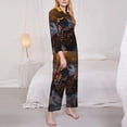 thumbnail image 2 of KLL Lizard With Sunglasses Sunset Print Women's Long Sleeve Pajamas with Pants Sleepwear Loungewear 2 Set-Small, 2 of 8